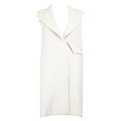 ELLERY Chaleco blanco largo con botones a presión Talla S