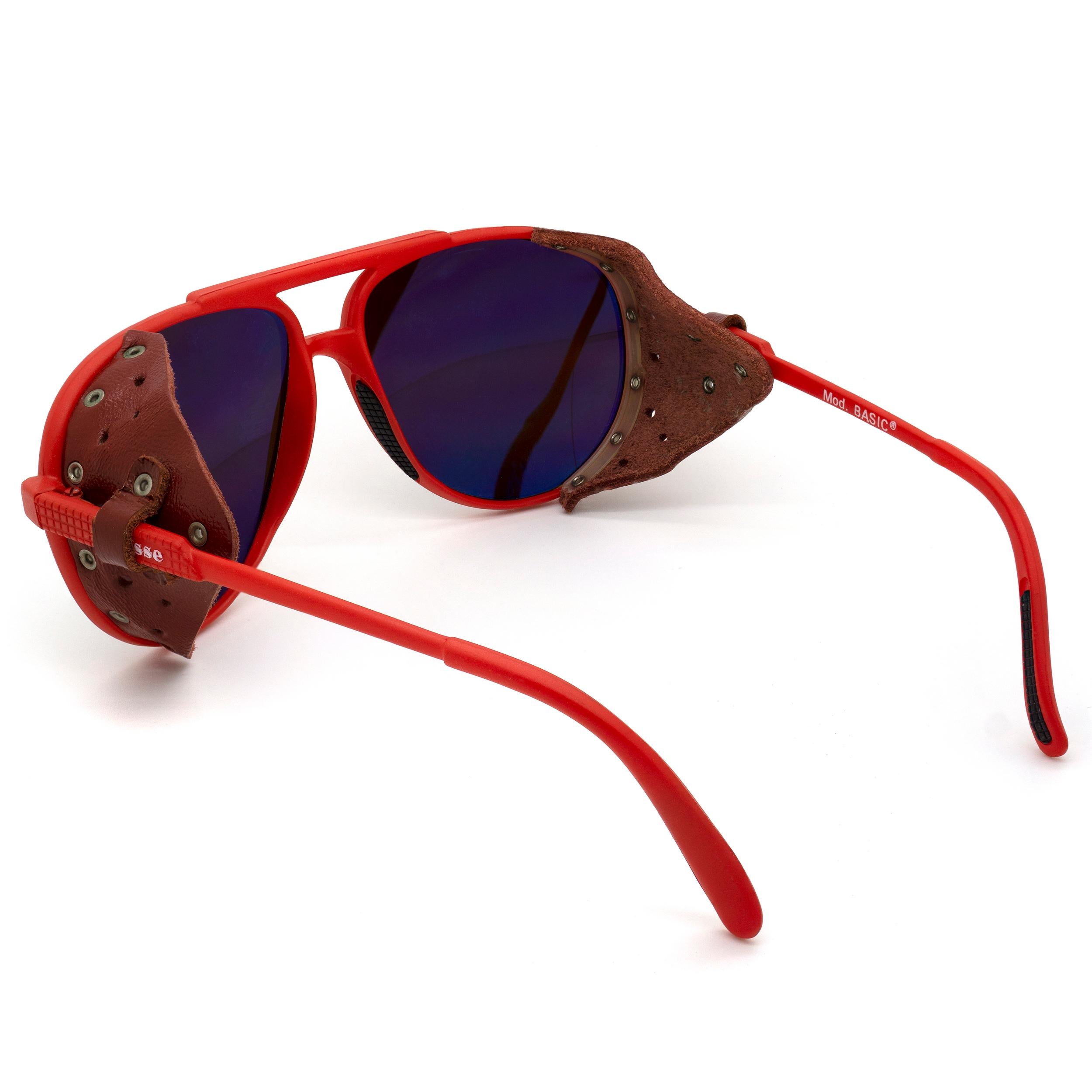 Marron Ellesse - Lunettes de soleil vintage style aviateur avec bouclier latéral en vente