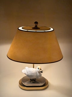 Elli Malevolti Brass and Resin Duck Table Lamp, Italy, 1970s