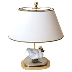 Elli Malevolti Brass and Resin Duck Table Lamp, Italy, 1970s