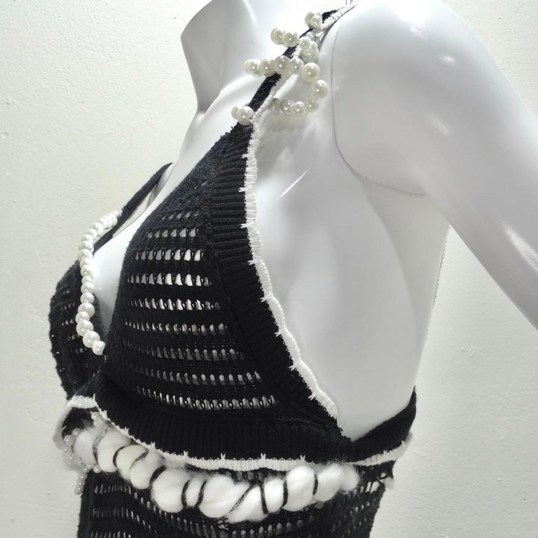 Elliana Capri Distressed Beaded Knit Dress For Sale at 1stDibs