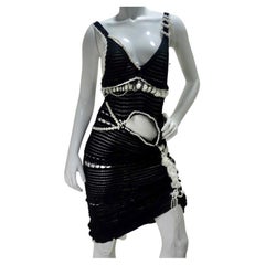 Elliana Capri Distressed Beaded Knit Dress