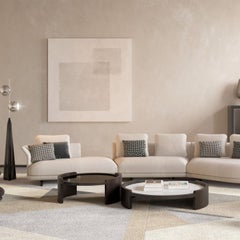 ELLIE 120 Black Ash & White Marble Coffee Table