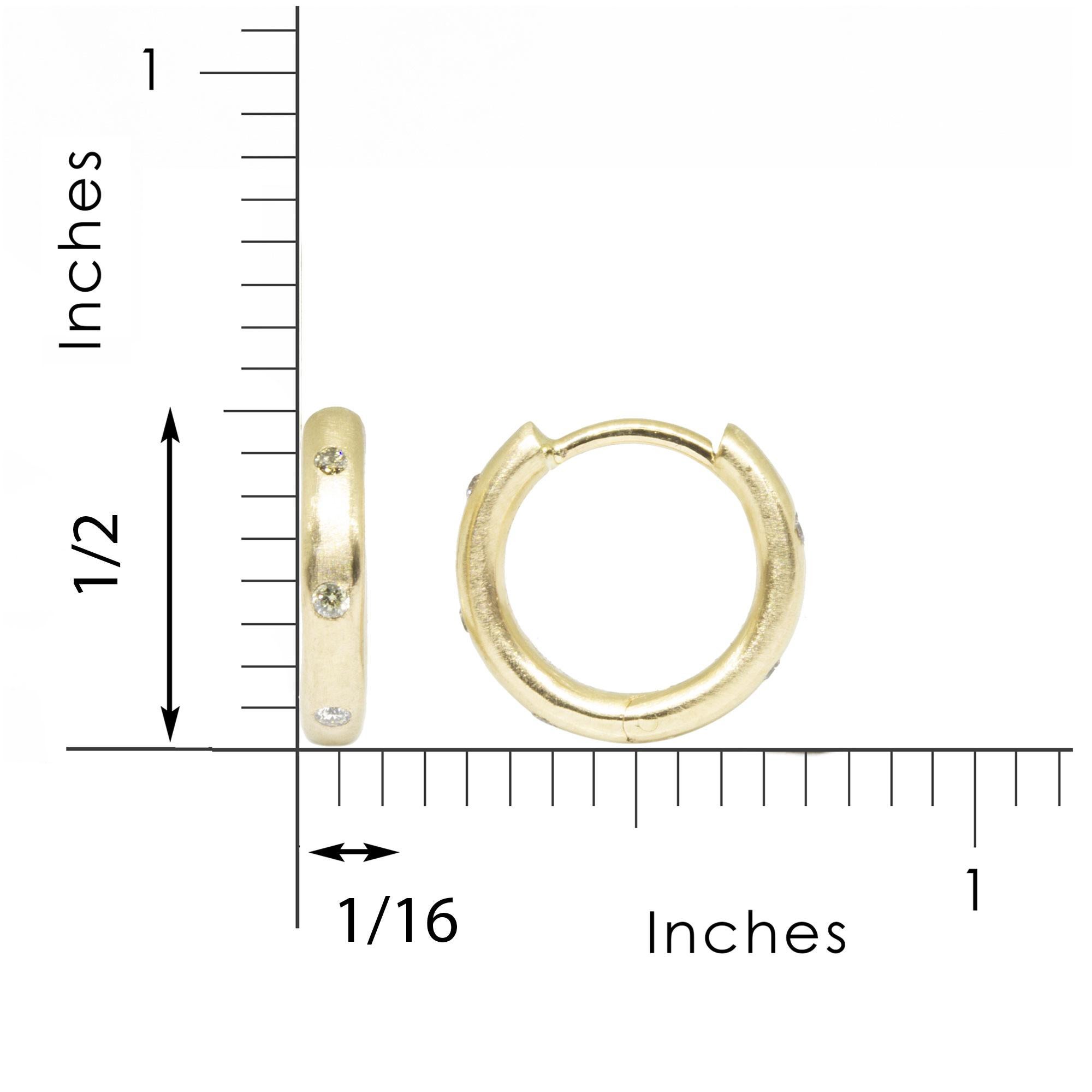 Contemporary Ellie Natural Diamond Gold 18k Hoop Earrings For Sale