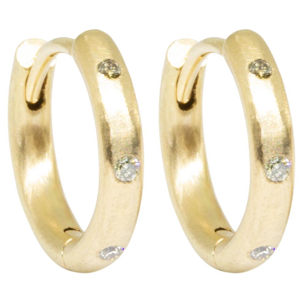 Ellie Natürliche Diamant-Ohrringe aus Gold mit 18 Karat Creolen