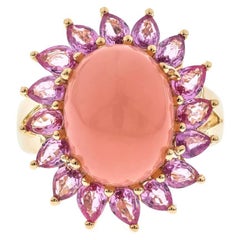 Ellie 14K Yellow Gold Oval-Cab Pink Opal Ring
