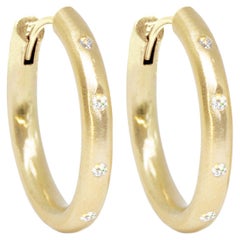 Ellie Natural Diamond Gold Hoop Earrings