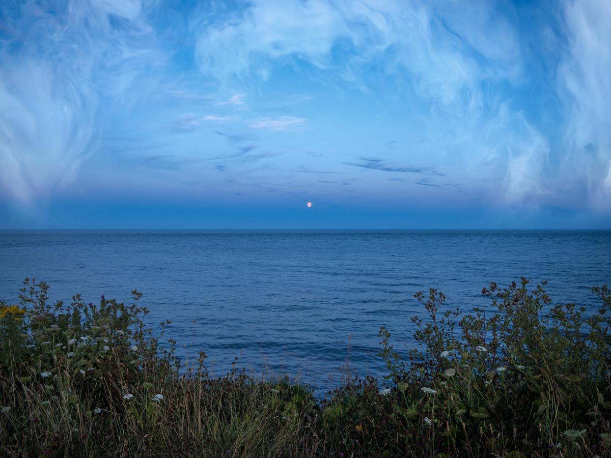 Ebb 
Flow 6, 2025 - Costa Agua Luna Llena Paisaje Romántico Luna de Miel Mar