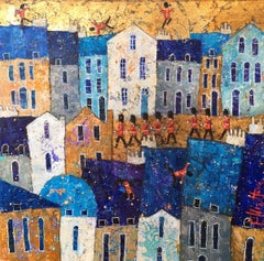 Changing of the Guard - contemporary London colorful architecture painting