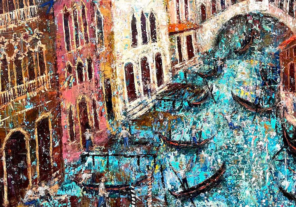 Flying Gondoliers – Painting von Ellie Hesse