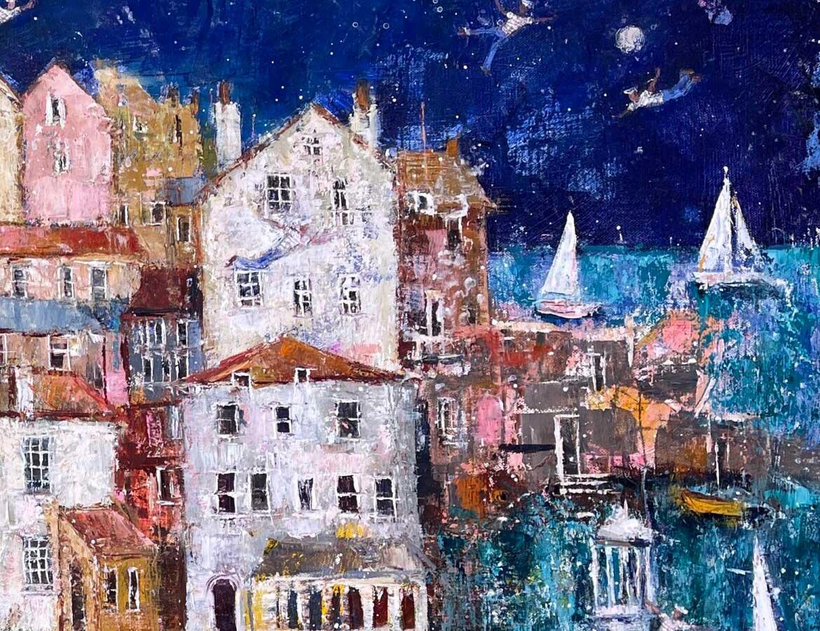 Flying Sailors of St Ives Dyptich Part 2 - Impressionist Painting by Ellie Hesse