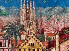 Gaudi and Green-Parrots, Barcelona