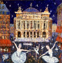 Opera de Paris - Ballet at the Palais Garnier: framed oil Painting on Canvas