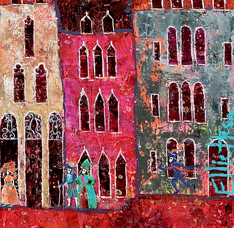 Rendezvous  in Venice - Painting by Ellie Hesse