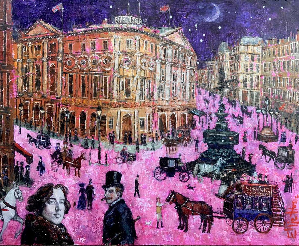Wilde Night in London - Fabulous London by Night: Oil Painting on Canvas
