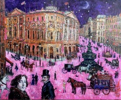 Wilde Night in London - Fabulous London by Night: Oil Painting on Canvas
