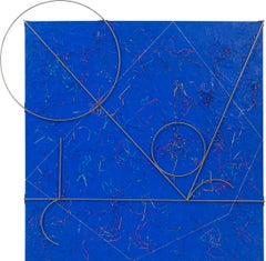 Ellie Riley "Tactile Visions-Blue" 4+-Foot Acrylic & Stainless Steel on Canvas
