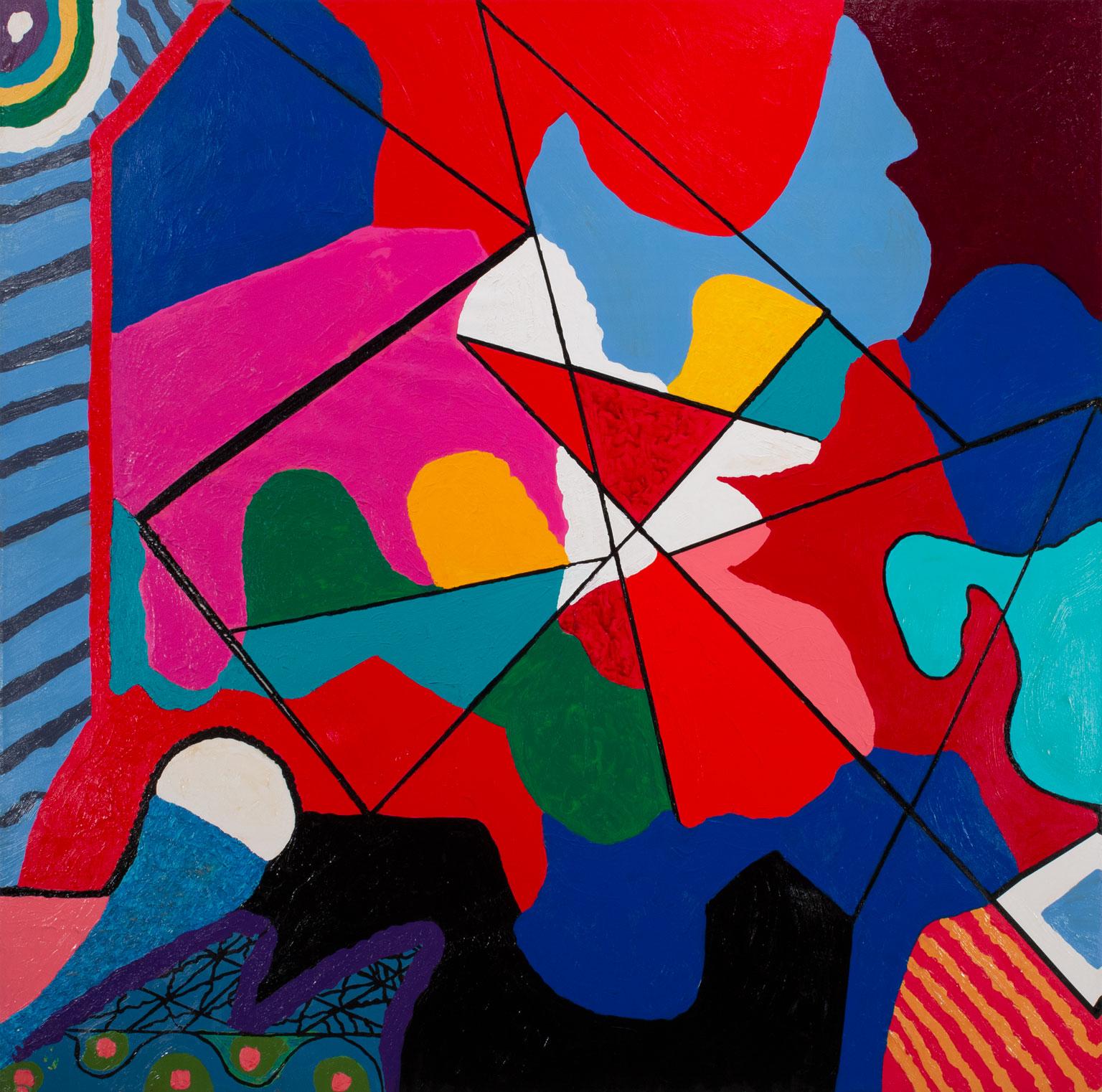 "Gypsy" Signé Mixed Media Abstract by Ellis Riley, 5-Foot Large-Scale Canvas - Mixed Media Art de Ellie Riley