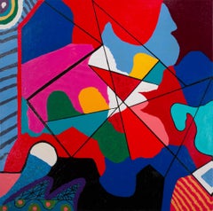 "Gypsy" Signed Mixed Media Abstract by Ellie Riley, 5-Foot Large-Scale Canvas