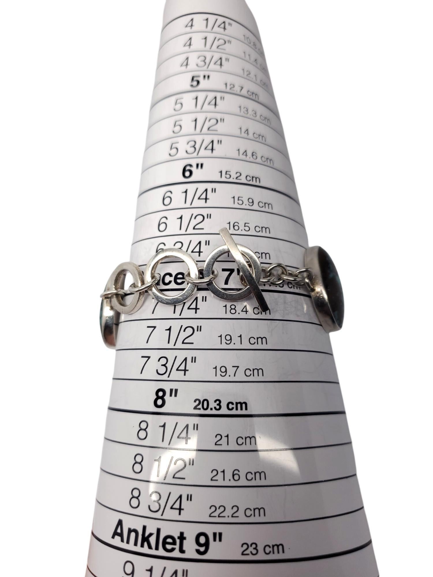 Bracciale a maglie in argento sterling con turchese di Elligators #19505 in vendita 2