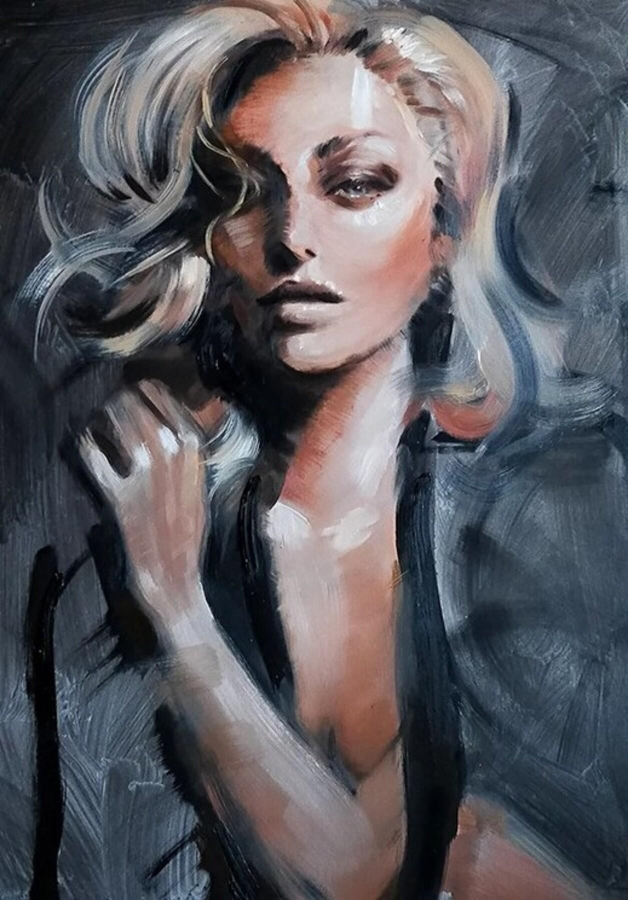 Louise Williams Jackson Portrait of a Woman with Fan and Rose For