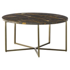 Elliot 110 Elegant Brown Stone & Bronze Coffee Table