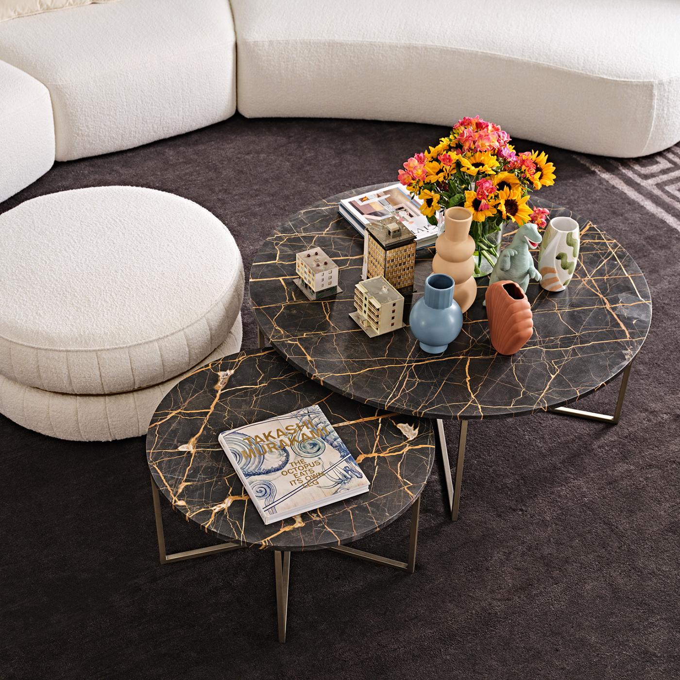 Table basse Port Laurent 110 en marbre et bronze par Black Tie Neuf - En vente à Milan, IT