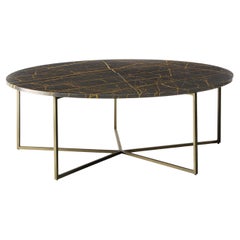 Elliot 110 Port Laurent Marble & Bronze Coffee Table by Black Tie
