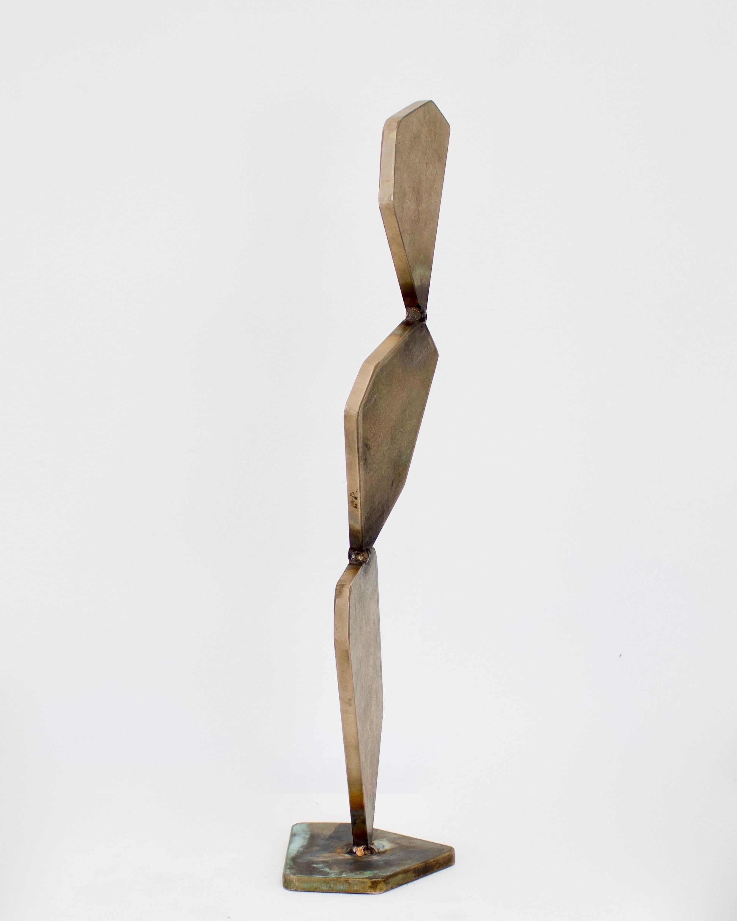 Elliot Bergman Bronze Welded Polygon Table Top or Desk Sculpture 2