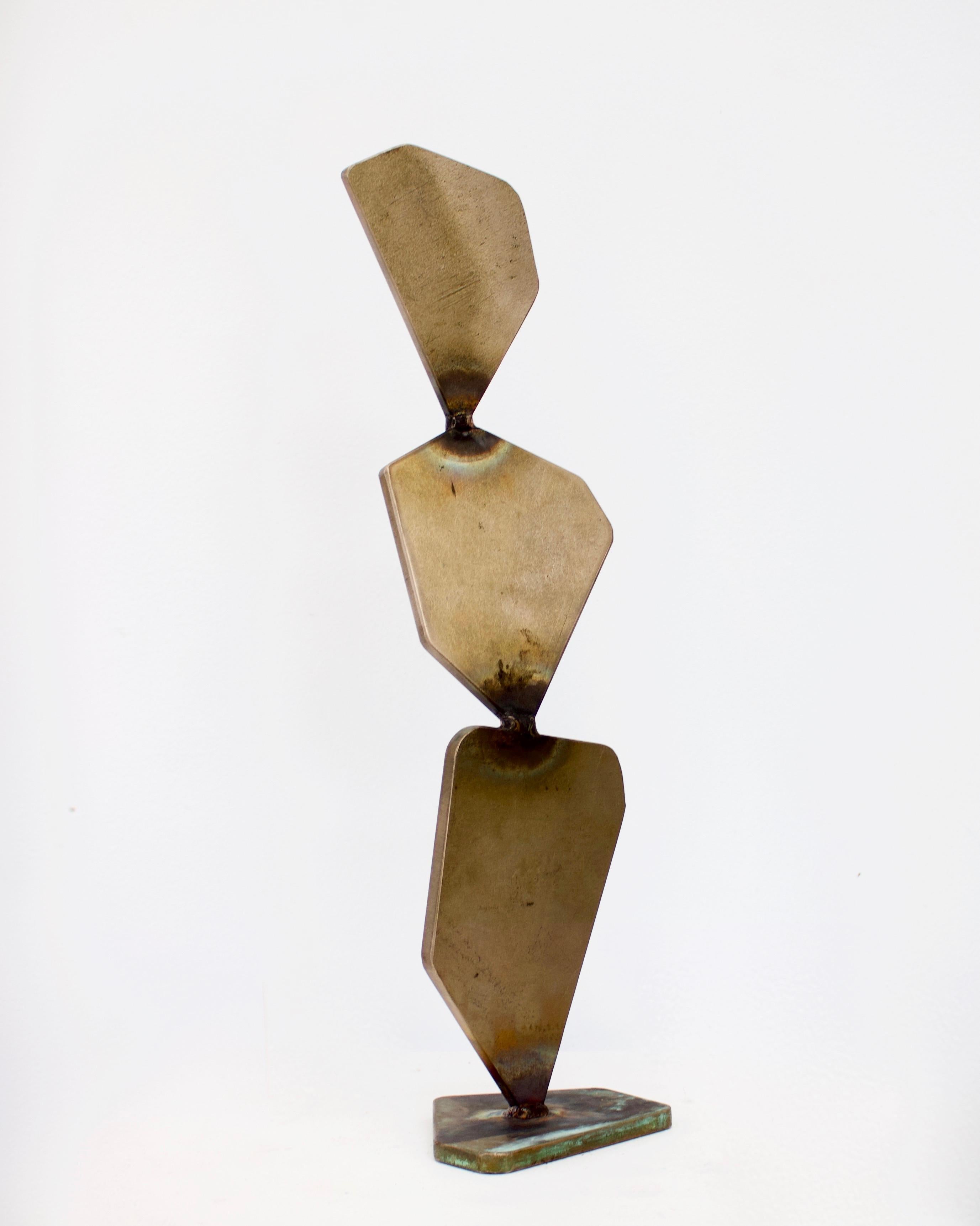 Elliot Bergman Bronze Welded Polygon Table Top or Desk Sculpture In New Condition In Chicago, IL