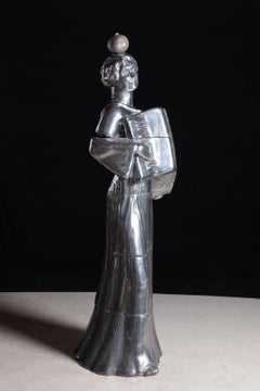 Elliot Eames Saarinen Life Size Cast Aluminum Modern Sculpture titled 'Susie'