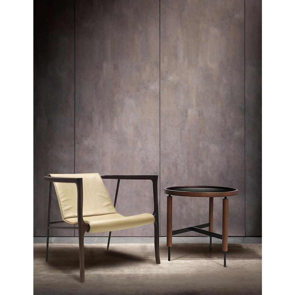 Zeitgenössischer moderner Elliot-Sessel aus Eiche, Metall und Leder von Collector Studio im Angebot 4