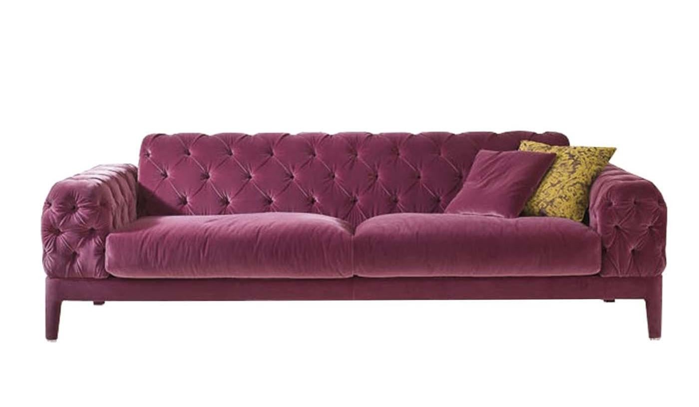 Elliot Fuchsiafarbenes getuftetes Sofa im Zustand „Neu“ im Angebot in Milan, IT