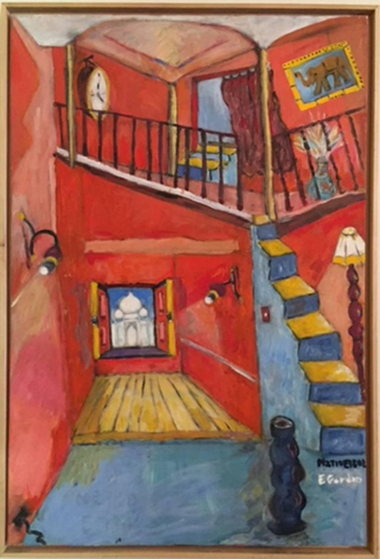 Elliot Gordon Abstract Painting - The Crooked Staircase