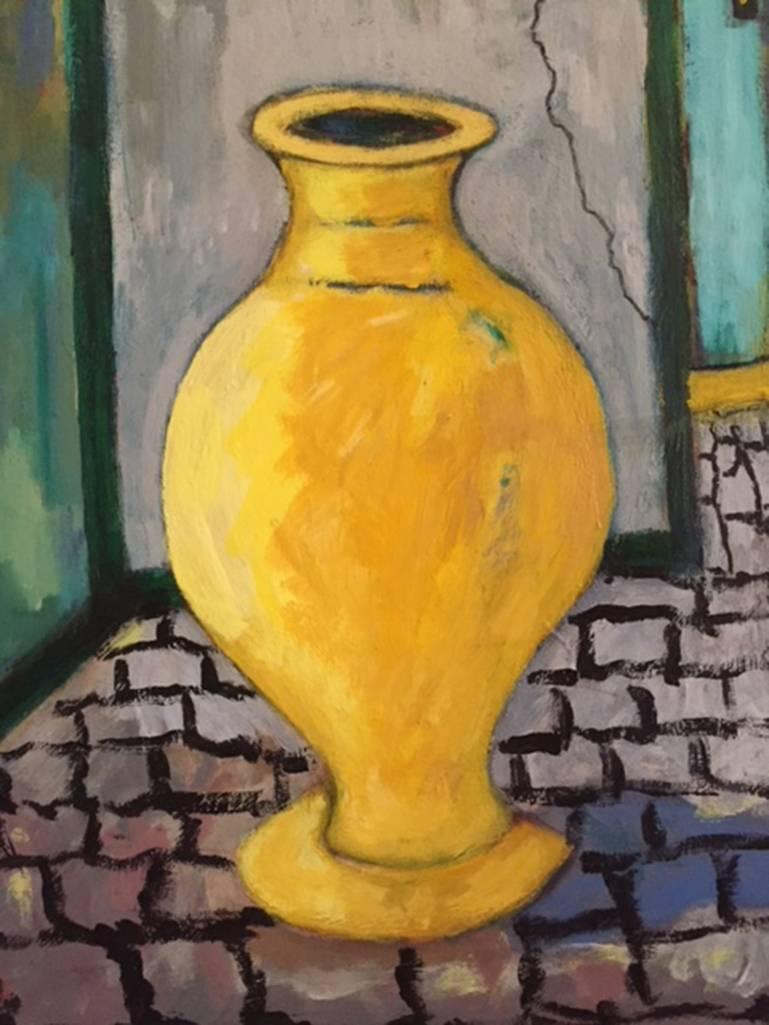 The Yellow Urn - Contemporary Painting by Elliot Gordon