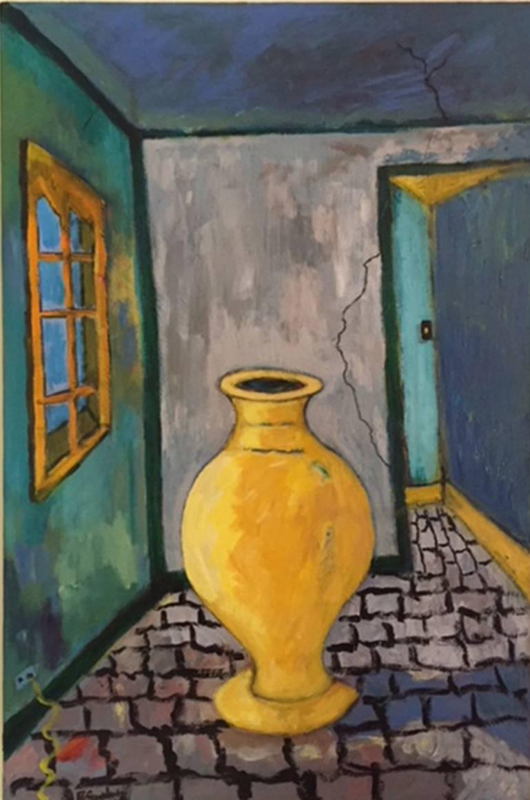 Elliot Gordon Still-Life Painting - The Yellow Urn