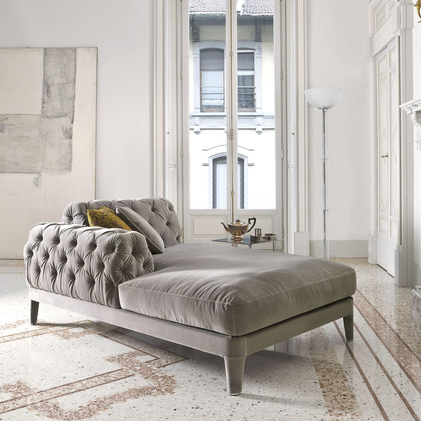 Elliot Taupe Chaiselongue (Italienisch)