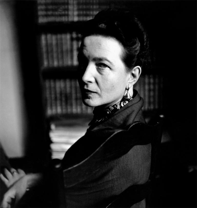 Elliott Erwitt Black and White Photograph - Simone de Beauvoir