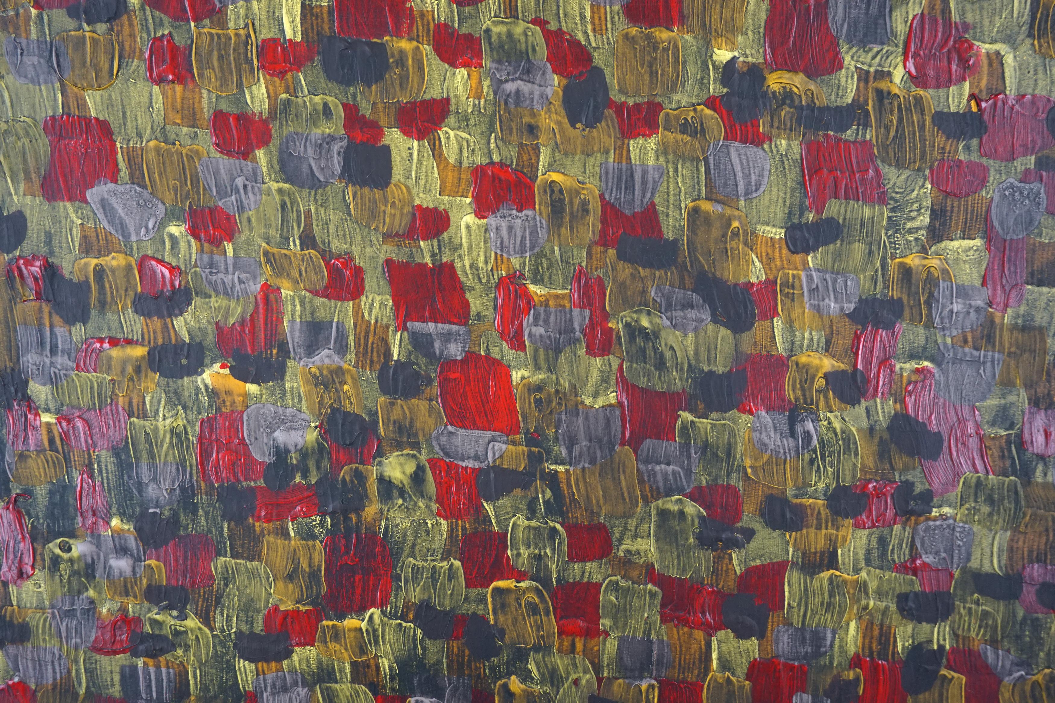 Astratto a tecnica mista di grandi dimensioni - Straight Up! - Painting di Elliott Fouts
