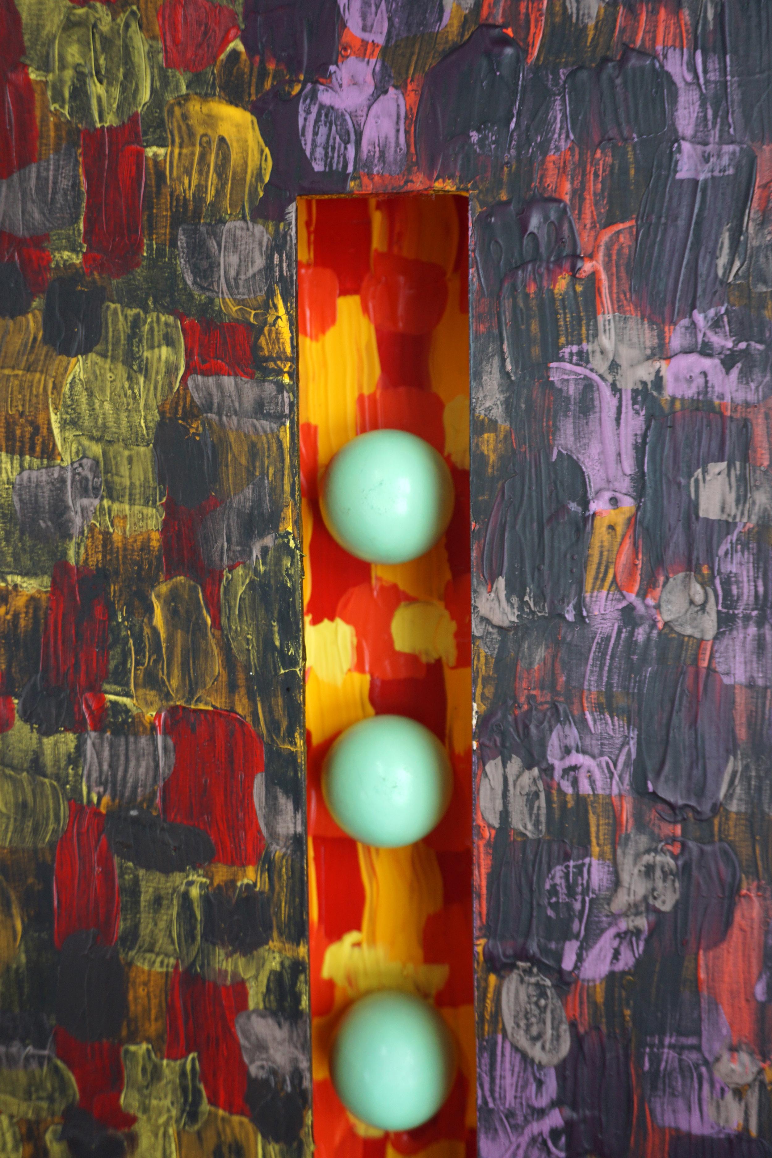 Astratto a tecnica mista di grandi dimensioni - Straight Up! - Abstract Painting Marrone di Elliott Fouts