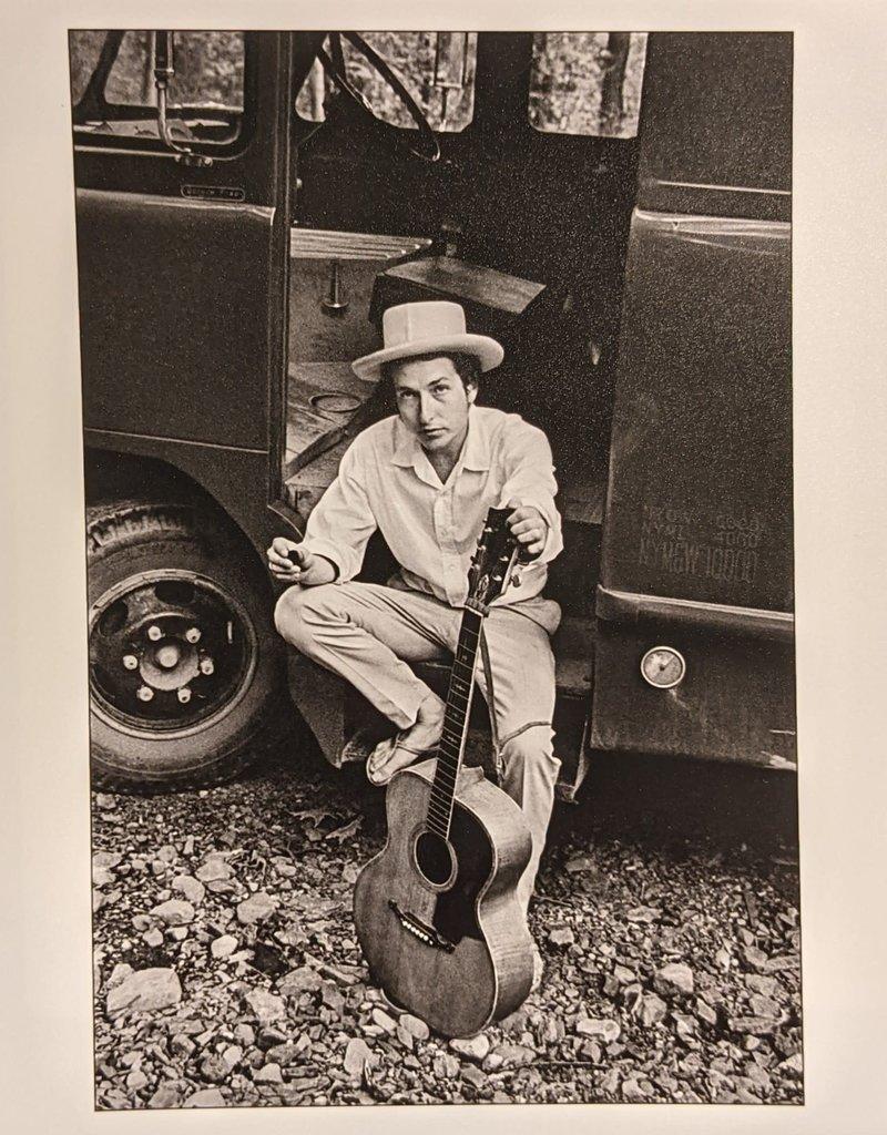 Elliott Landy Black and White Photograph - Bob Dylan, sitting on his equipment truck, Woodstock, New York, USA, 1968