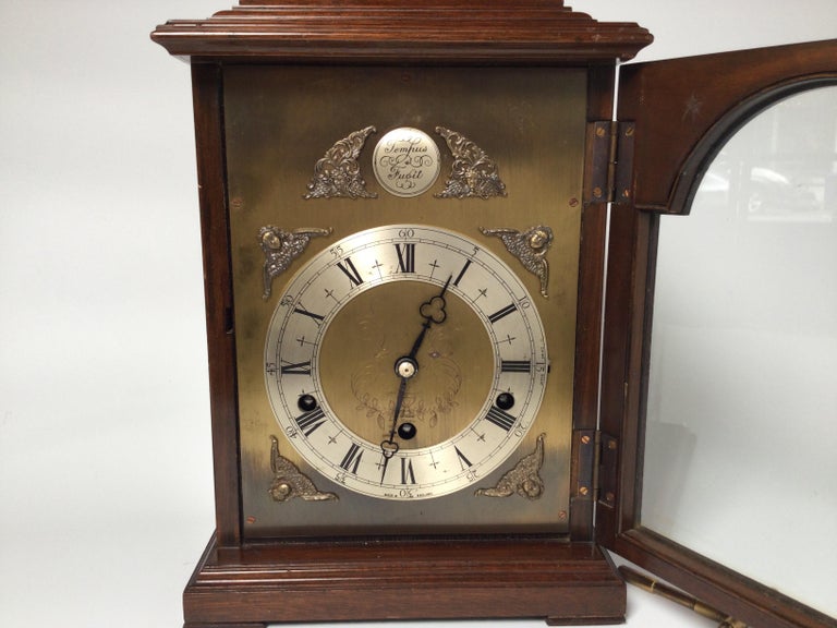 Elliott of London Caddy Top Mahogany Bracket Clock For Sale at 1stDibs