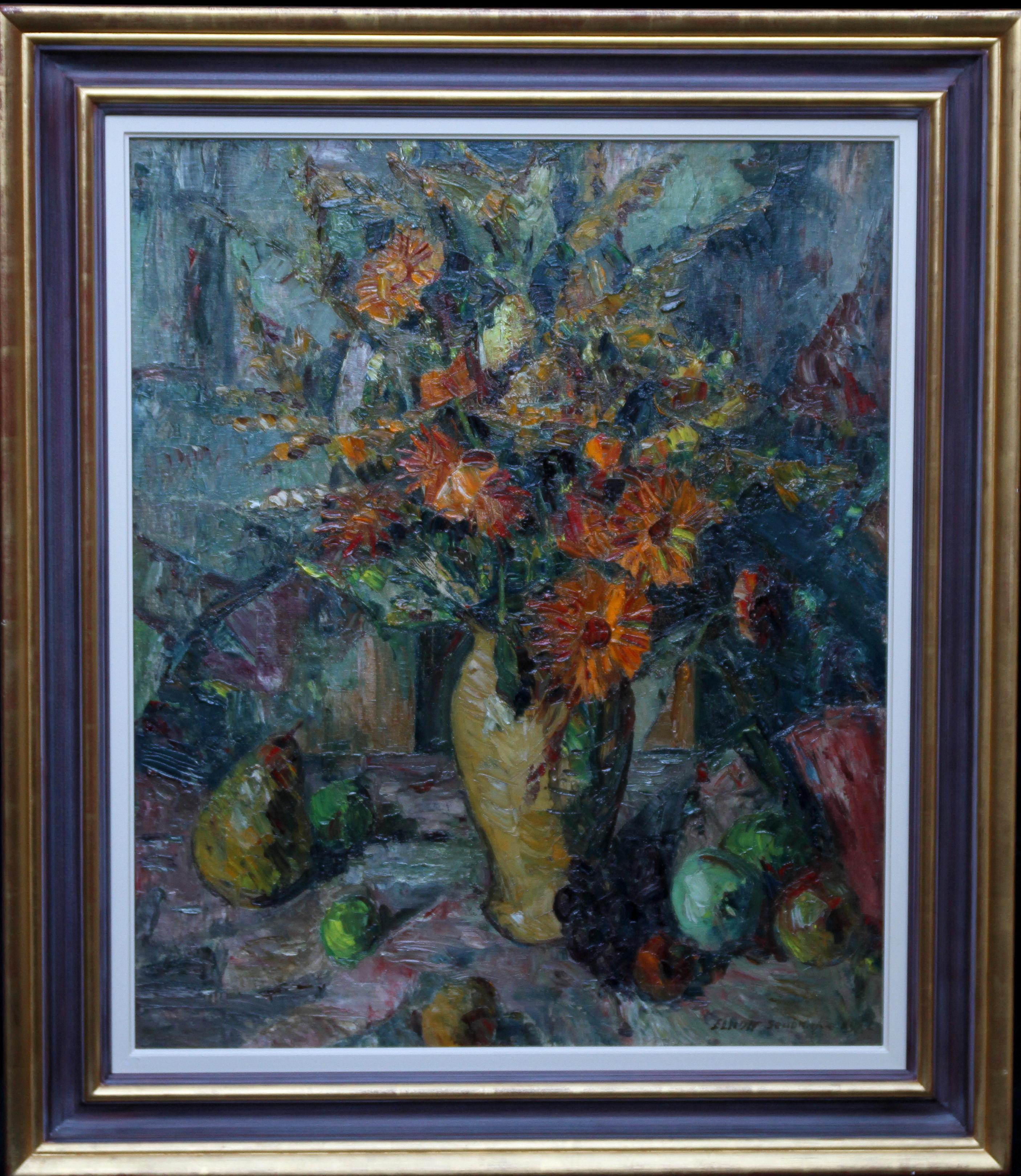 Bouquet de fleurs - Peinture à l'huile de style Cezanne post-impressionniste britannique des années 20  en vente 7