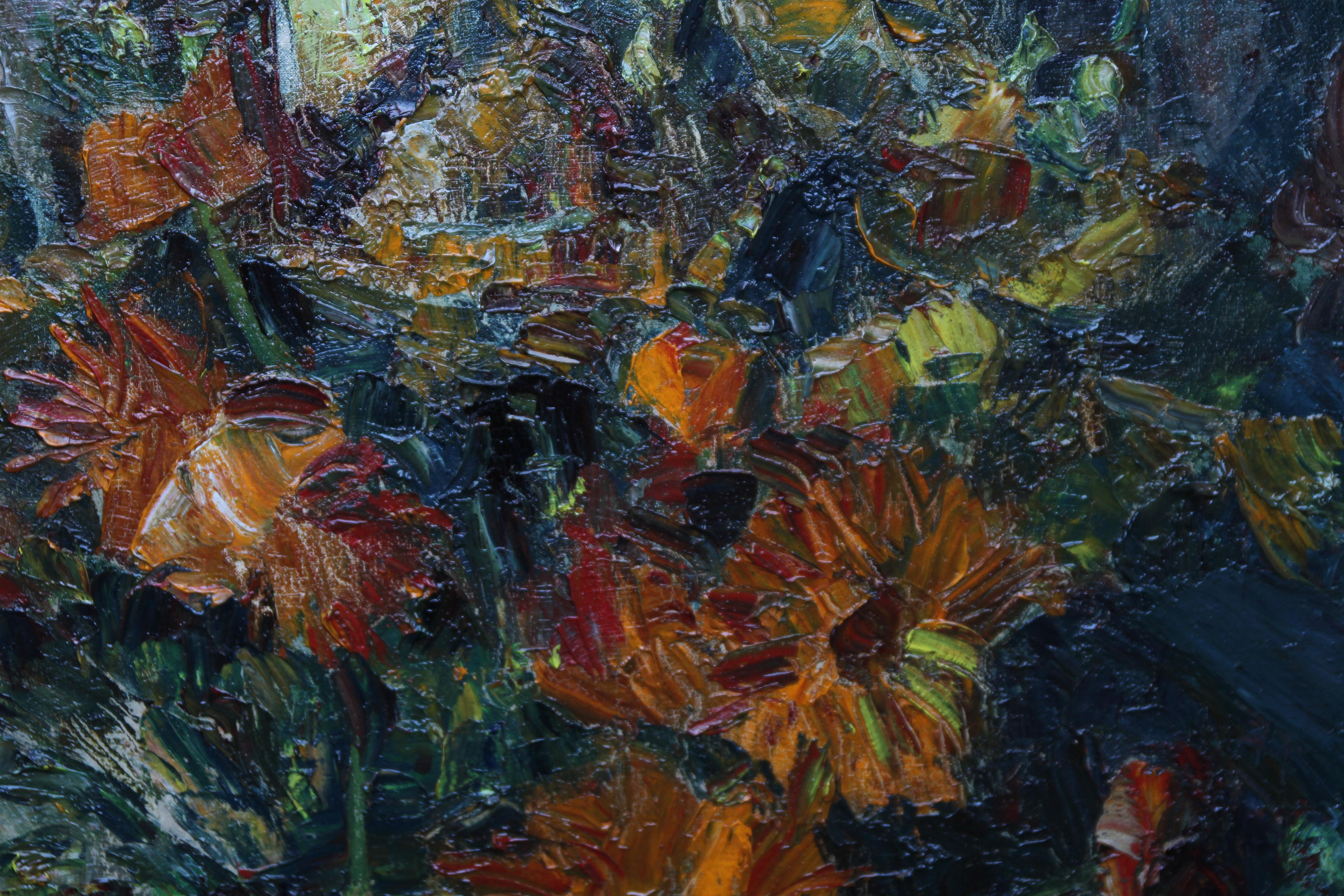 Superbe peinture à l'huile florale post-impressionniste britannique du début du 20e siècle, réalisée par le célèbre artiste britannique 