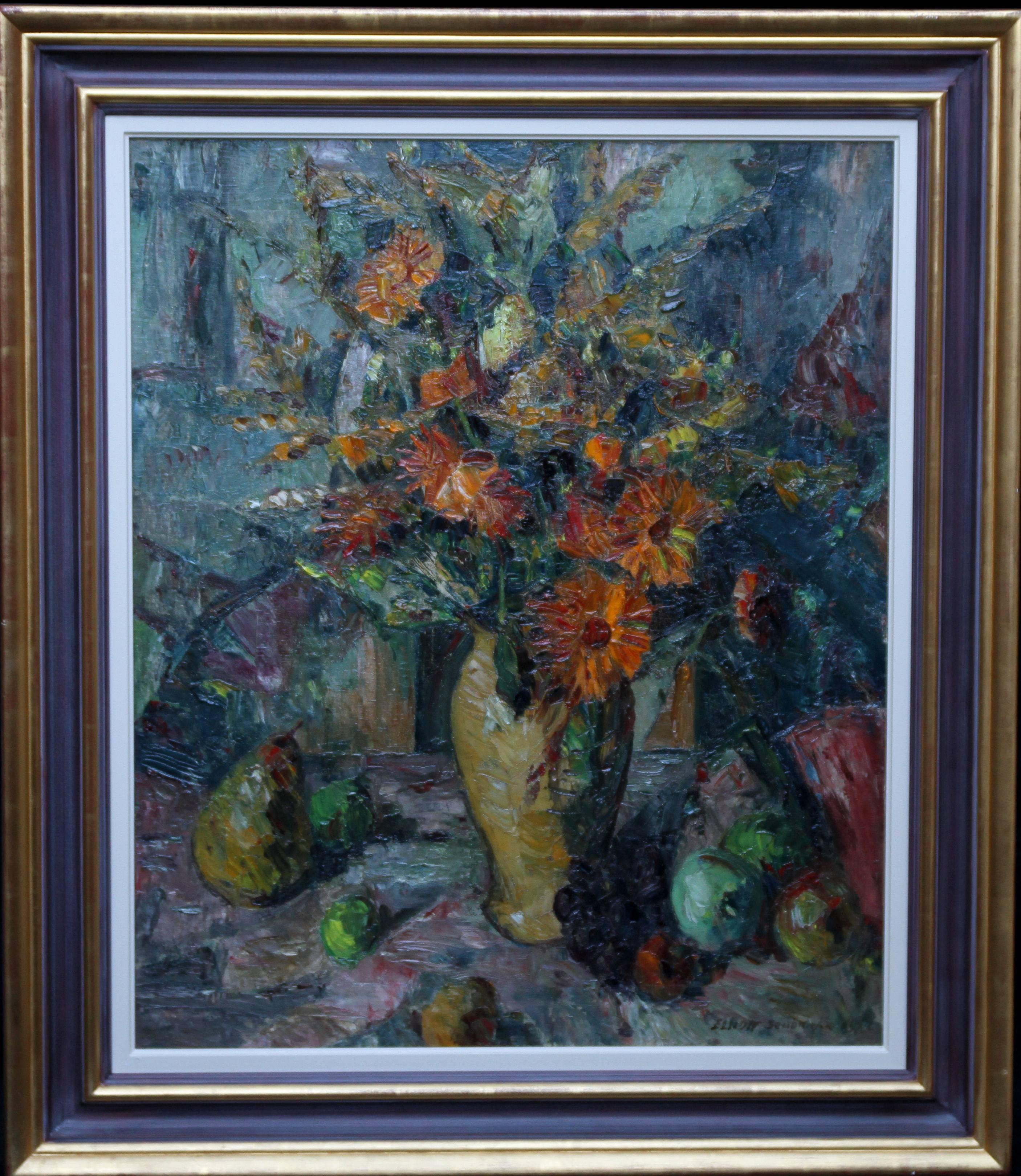 Elliott Seabrooke Interior Painting - Floral Bouquet - Post Impressionist 20's British art Cezanne style oil painting 