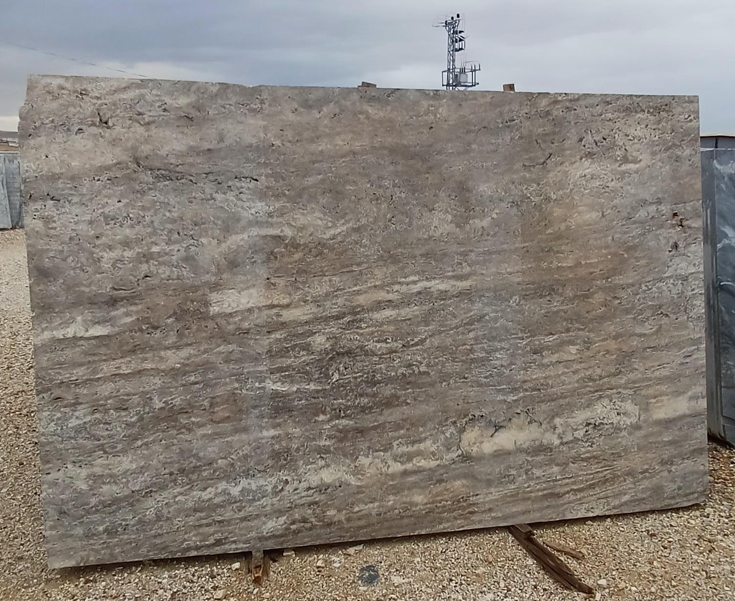 Pierre Ellips Silver Travertine Stone Dining Table, Silver Marble Oval Table en vente