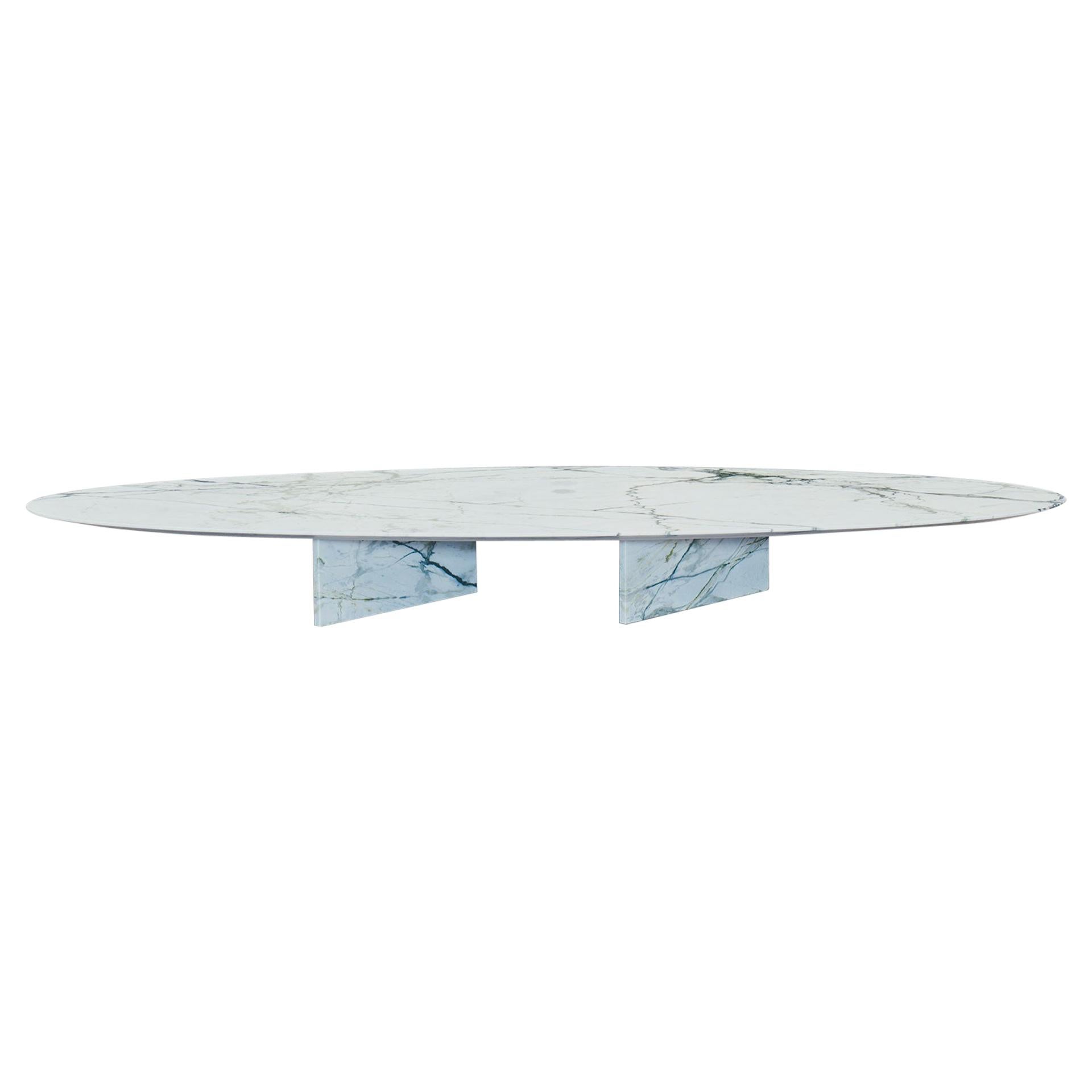 Contemporary modern side table or coffee table, marble, Belgian design by barh For Sale