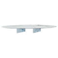 Contemporary modern coffee table, white marble, Belgian design by barh.design