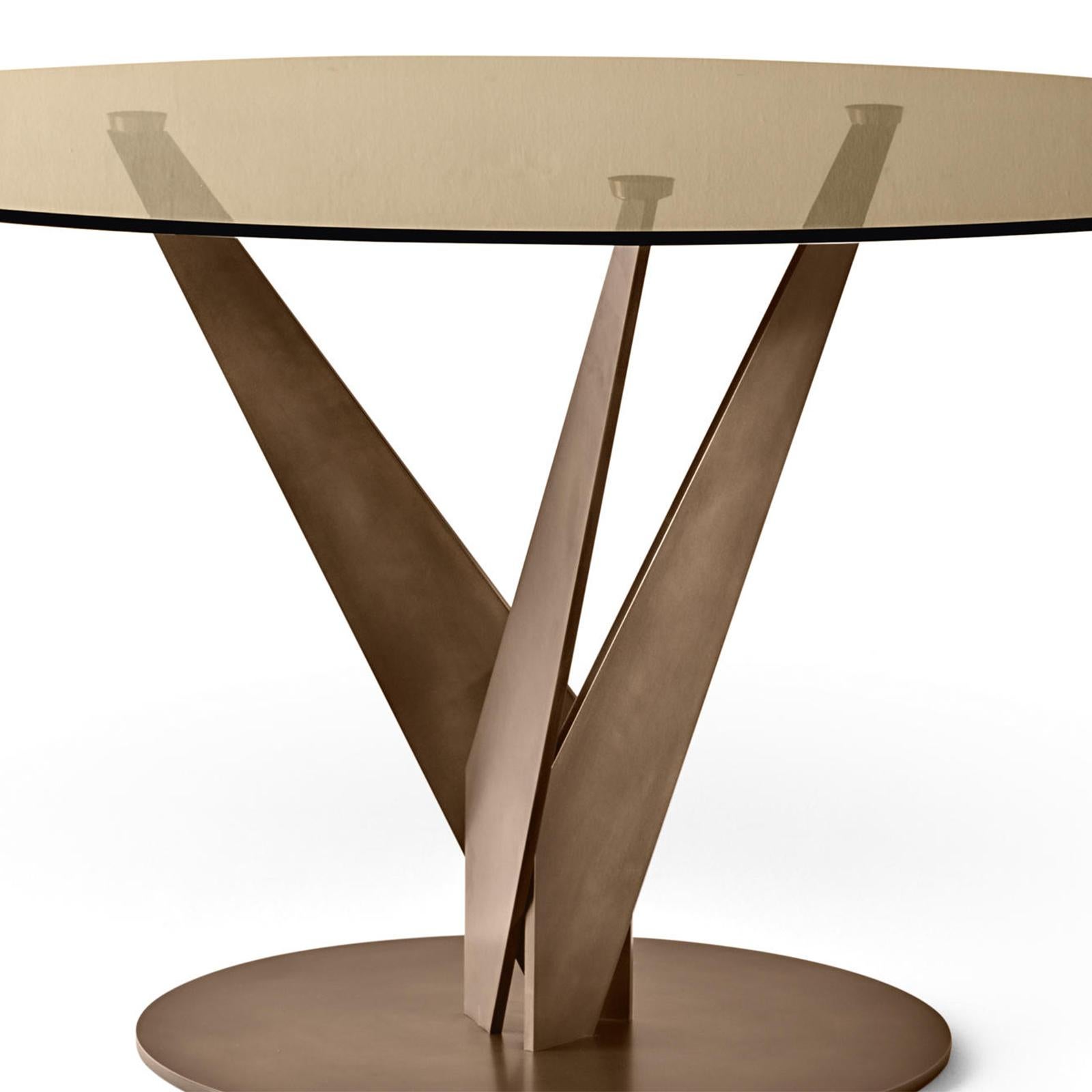 Italian Ellipse Brass and Bronzed Table For Sale
