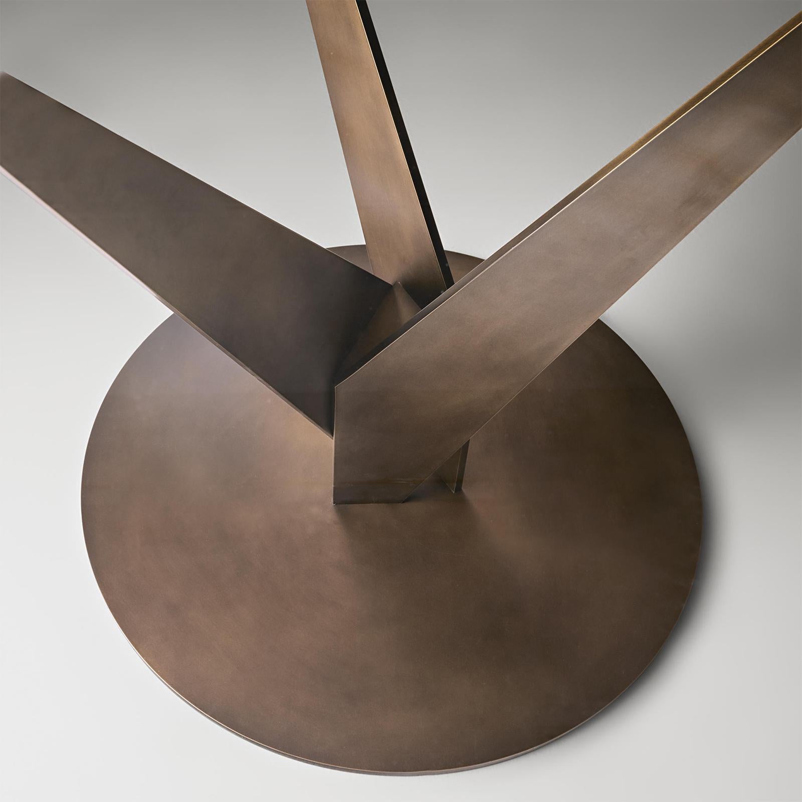 Contemporary Ellipse Brass and Bronzed Table For Sale